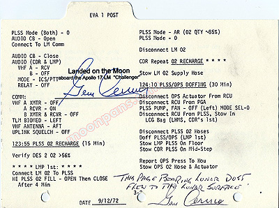 Apollo 17 Lunar Dust Page